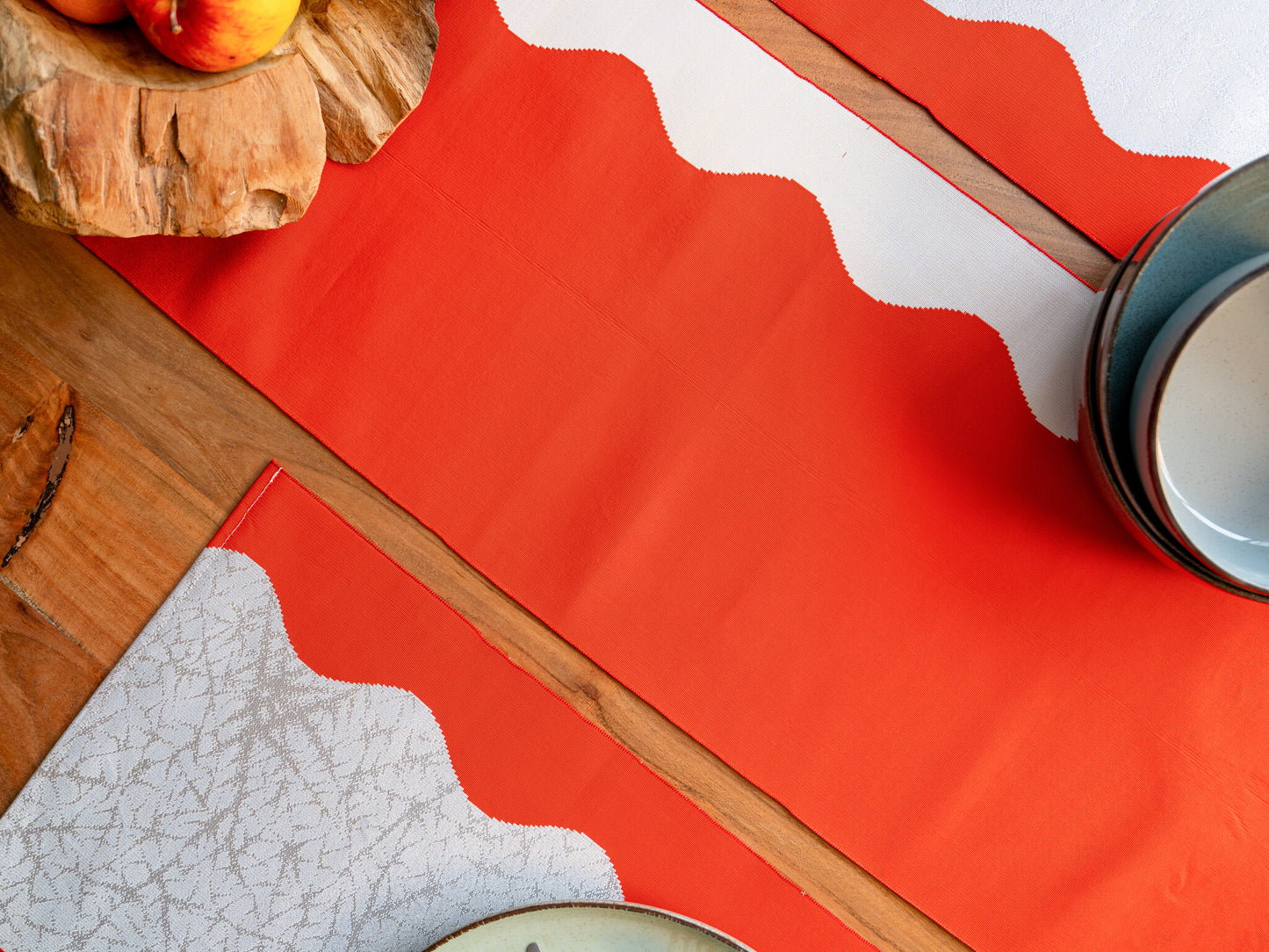 Renaras The Vermilion Tides: Graphic Horizon Placemat — silk placemat view 4