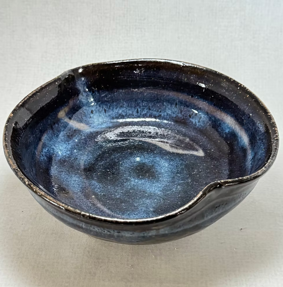 Ao-Hagi Blue Serving Bowl — Hagi Ware by Seigan Yamane