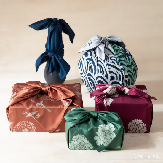 Japanese furoshiki wrapping cloth in vintage ceremonial silk — Renaras atelier
