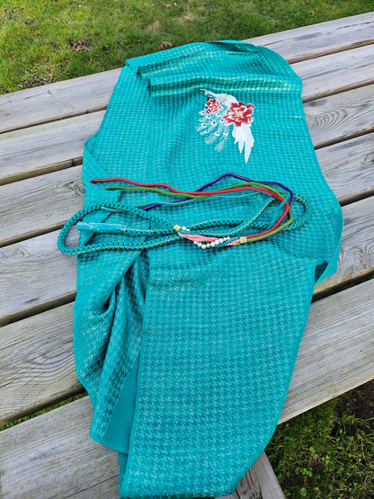 The Peacock & Peony Silk Shawl