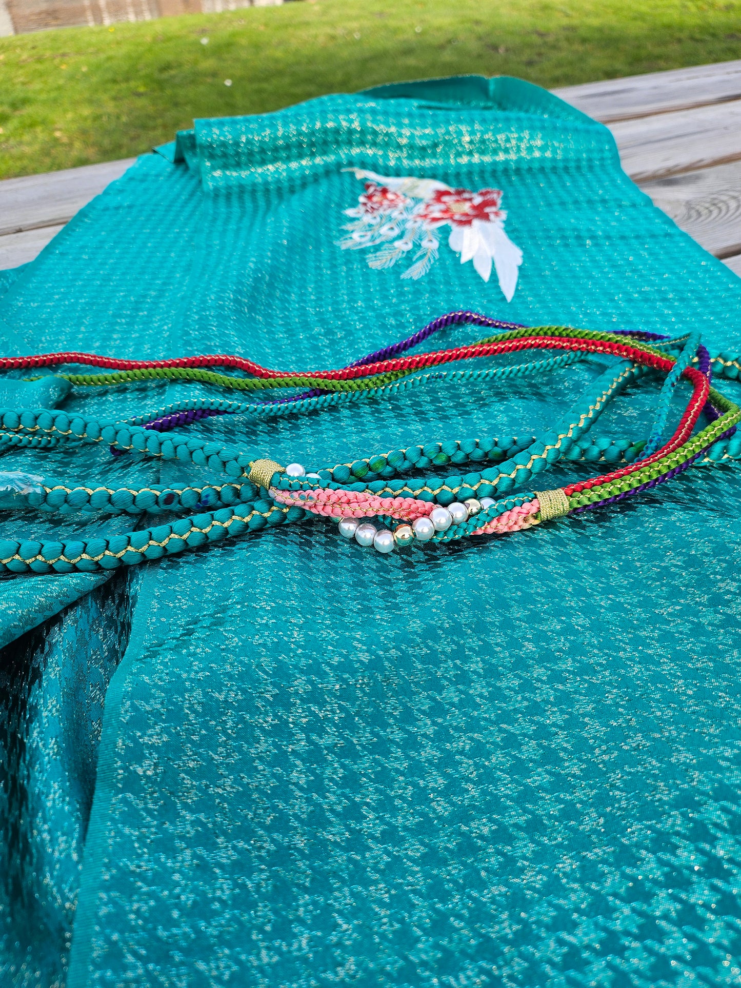 The Peacock & Peony Silk Shawl