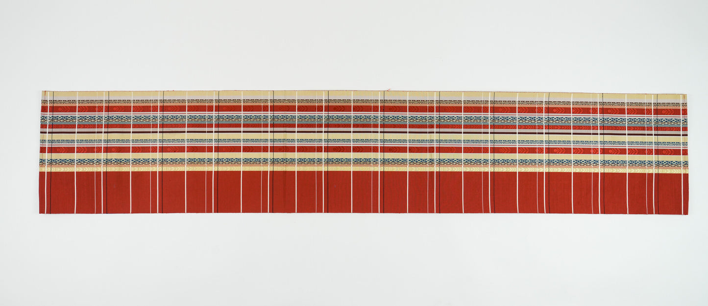 Japanese ceremonial silk table runner in akane madder red — Renaras atelier