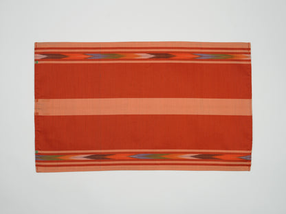 Japanese ceremonial silk placemat with Nagoya mosaic and ikat borders — Renaras atelier