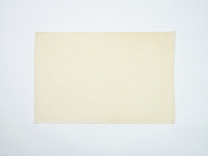 Japanese ceremonial silk placemat in unbleached kinari champagne — Renaras atelier