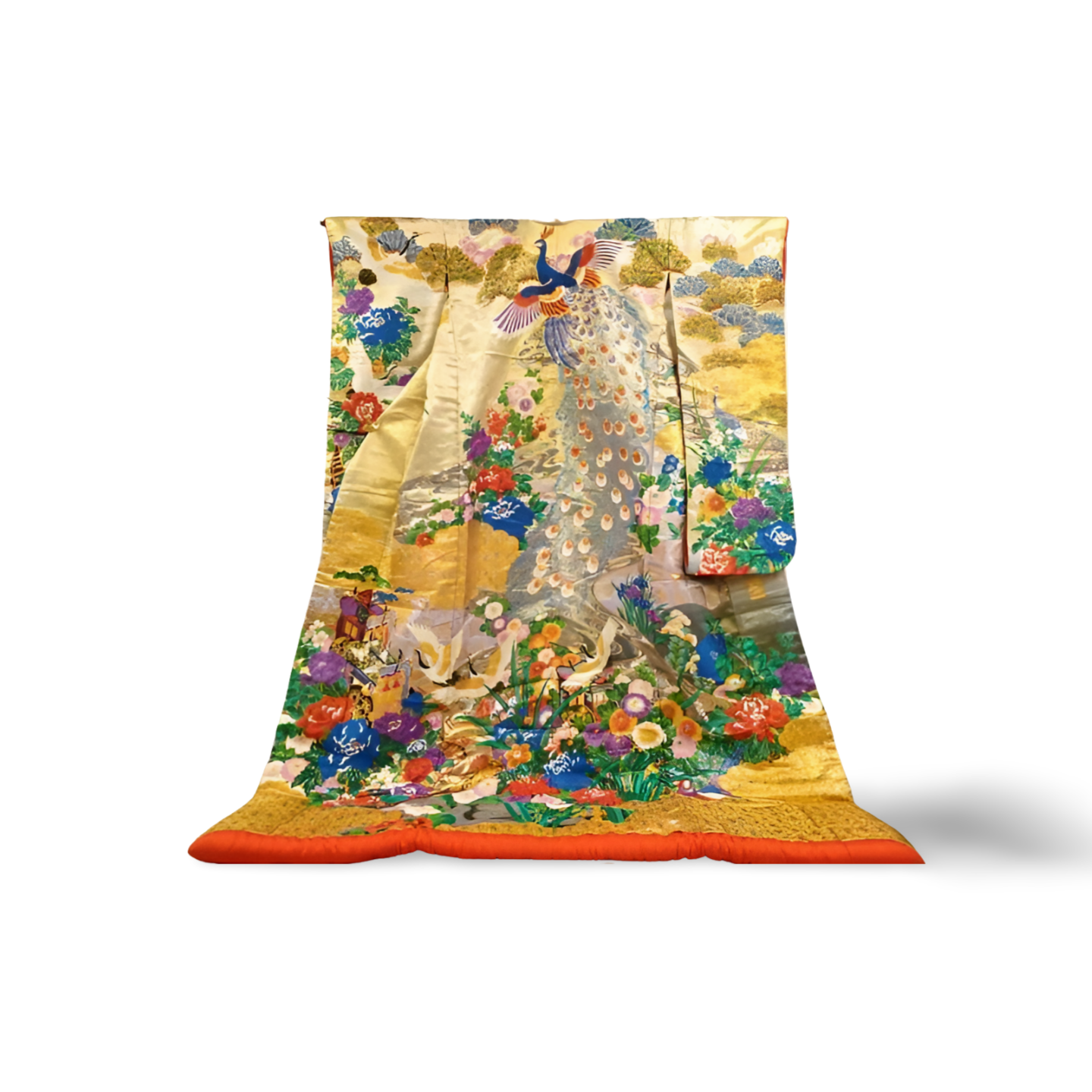 The Celestial Peacock: A Golden Uchikake of Imperial Grandeur