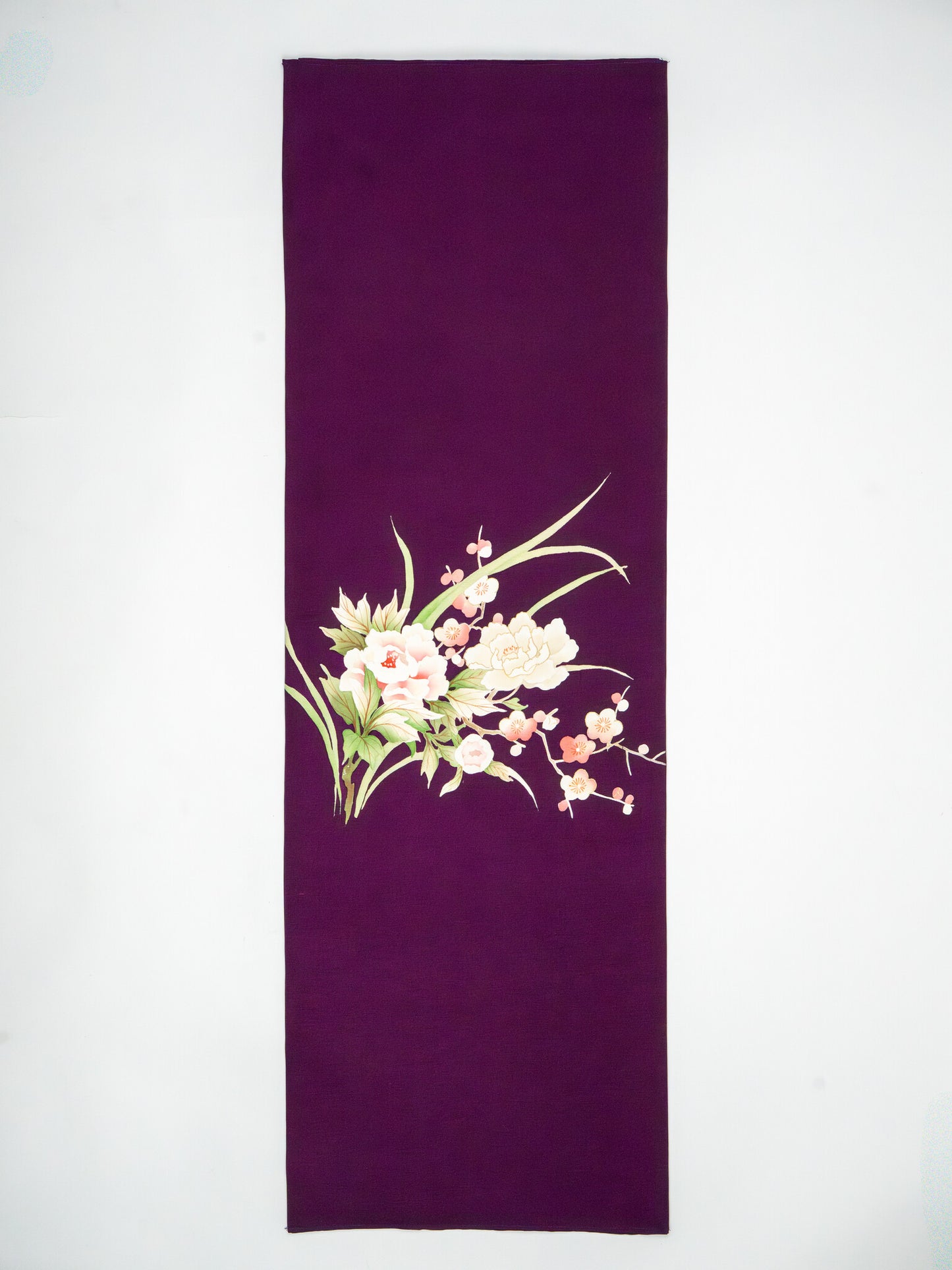 The "Midnight Botan" Scroll | Hand-Painted Vintage Silk Tapestry