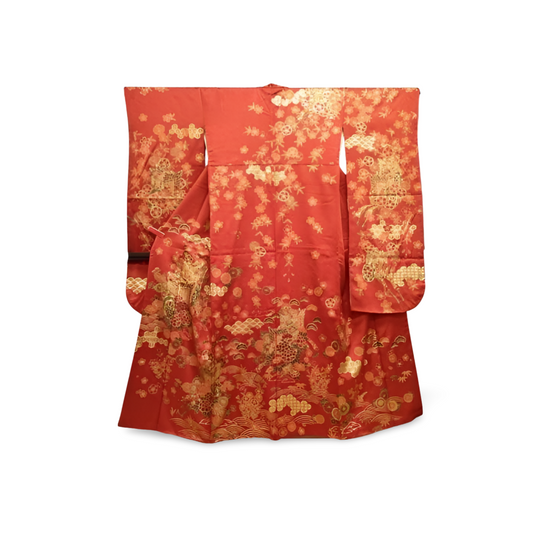 The Imperial Procession: A Masterpiece of Koma Embroidery and Crimson Silk