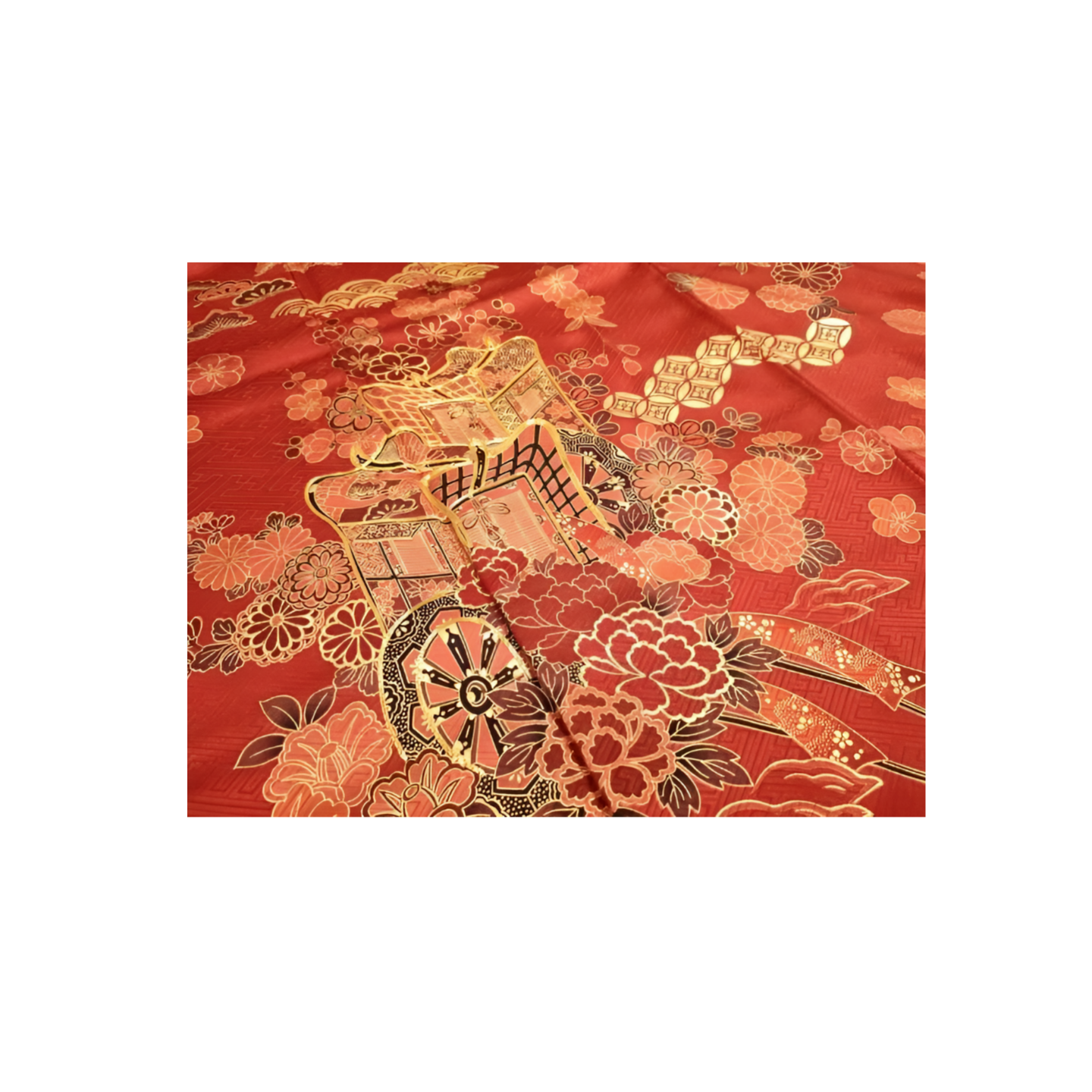 The Imperial Procession: A Masterpiece of Koma Embroidery and Crimson Silk