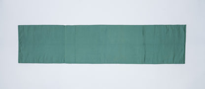 Japanese ceremonial silk table runner with karakusa mandala in jade and gold — Renaras atelier