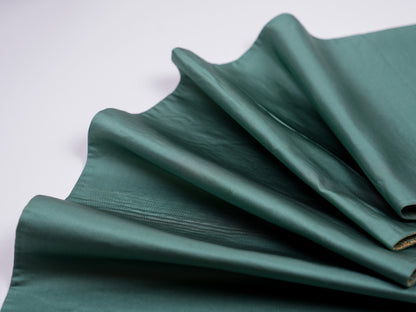 Japanese ceremonial silk table runner with karakusa mandala in jade and gold — Renaras atelier