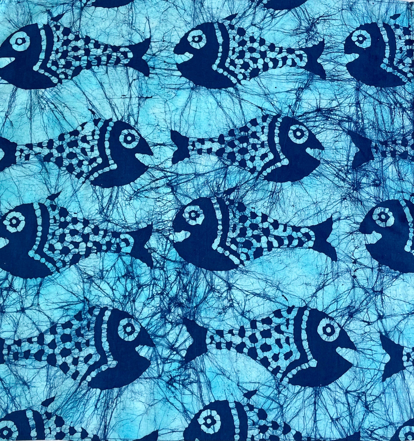 Cotton Furoshiki – The Shoal, Fish in Turquoise