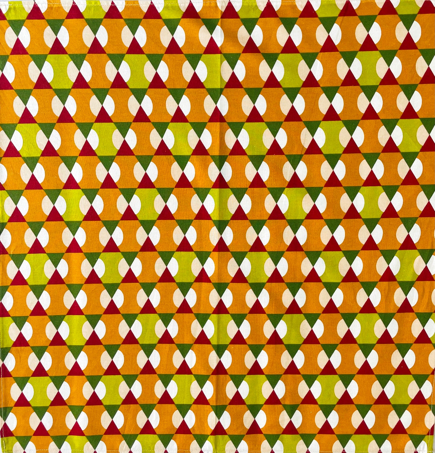Cotton Furoshiki – The Triangle, Geometric Field in Rust and Olive