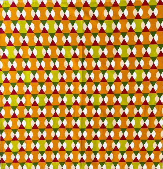 Cotton Furoshiki – The Triangle, Geometric Field in Rust and Olive
