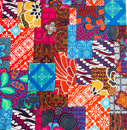 Cotton Furoshiki – The Patchwork, Mixed Motifs in Multicolour