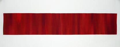 Japanese ceremonial silk table runner in ombré scarlet to bordeaux — Renaras atelier