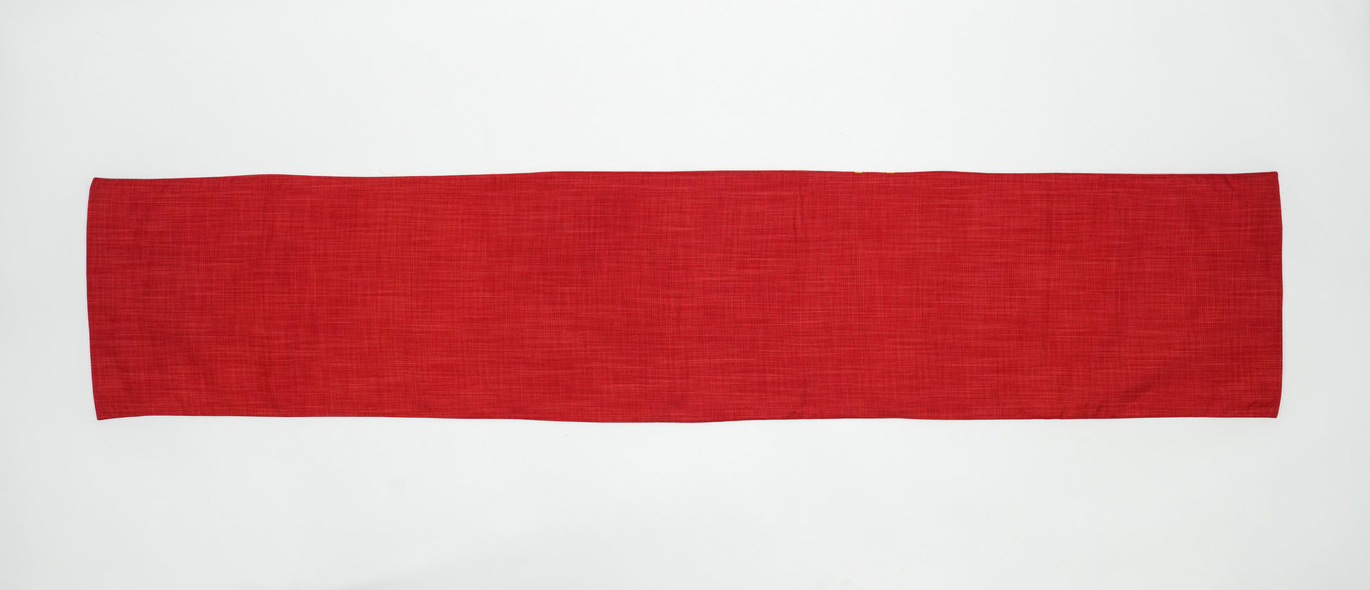 Japanese ceremonial silk table runner with momiji maple forest in crimson and multicolour — Renaras atelier
