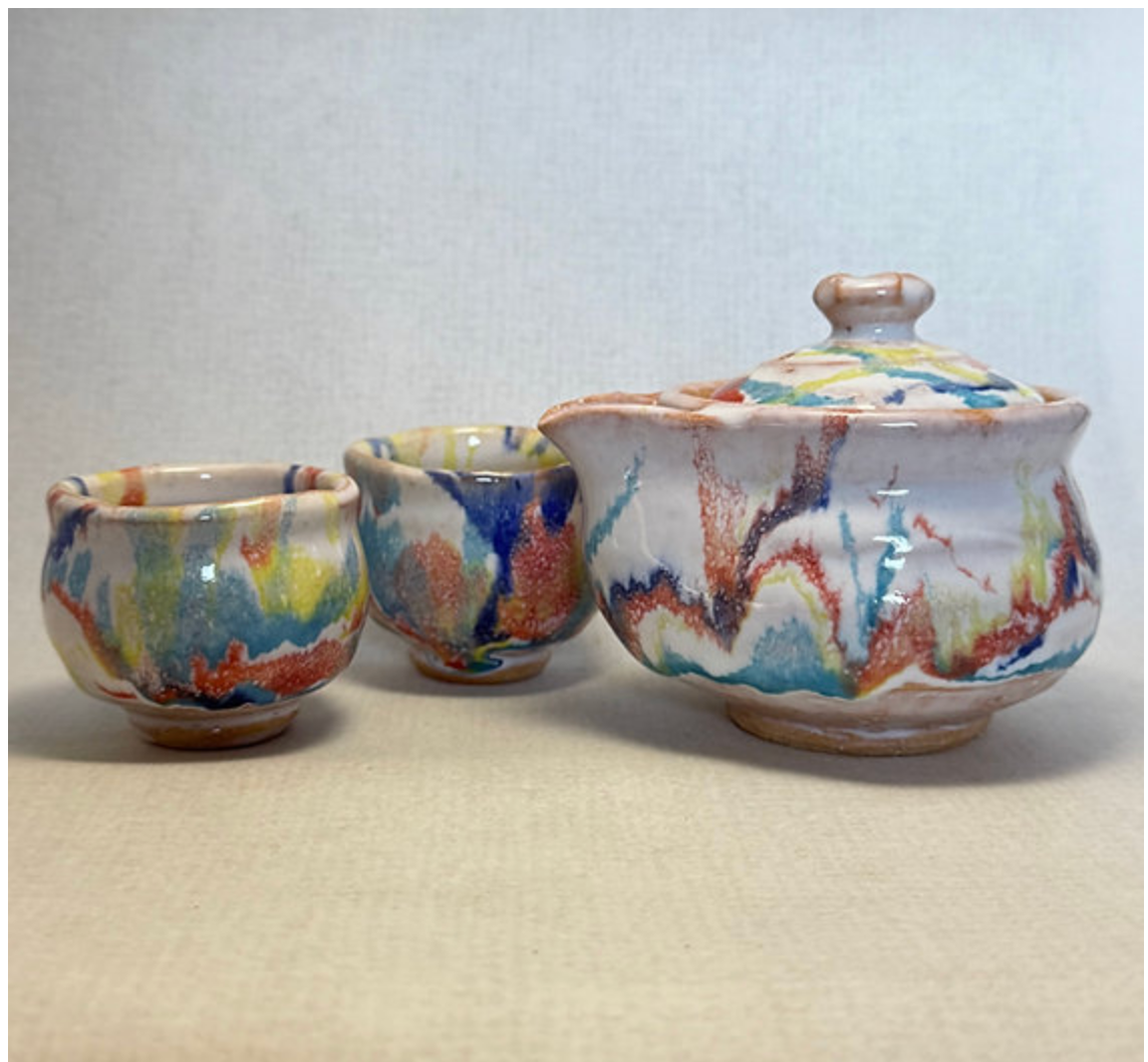 Hōhin Teapot Set — Hagi Ware by Taian Seki