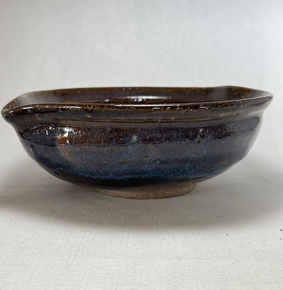 Ao-Hagi Blue Serving Bowl — Hagi Ware by Seigan Yamane