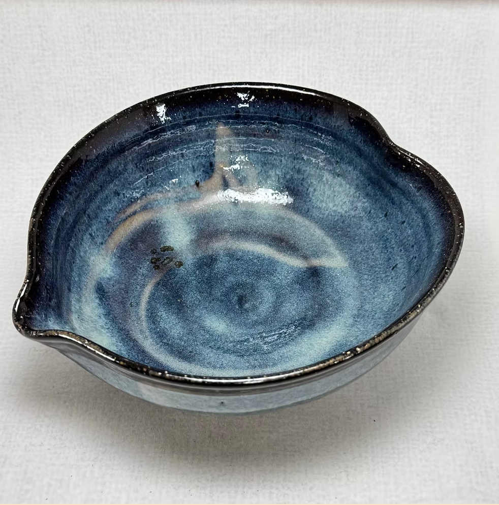 Ao-Hagi Blue Serving Bowl — Hagi Ware by Seigan Yamane
