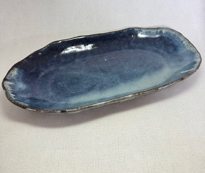 Oval Serving Plates — Hagi Ware by Seigan Yamane, Set of Two