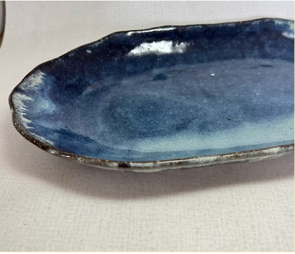 Oval Serving Plates — Hagi Ware by Seigan Yamane, Set of Two