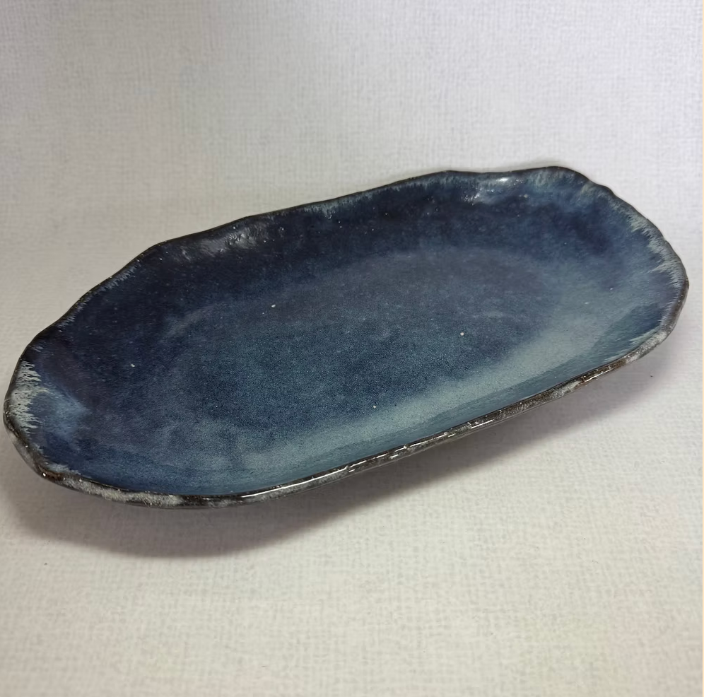 Oval Serving Plates — Hagi Ware by Seigan Yamane, Set of Two