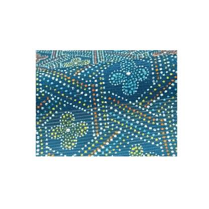 Japanese Ro summer kimono in indigo Kasuri with wildflowers — Renaras atelier