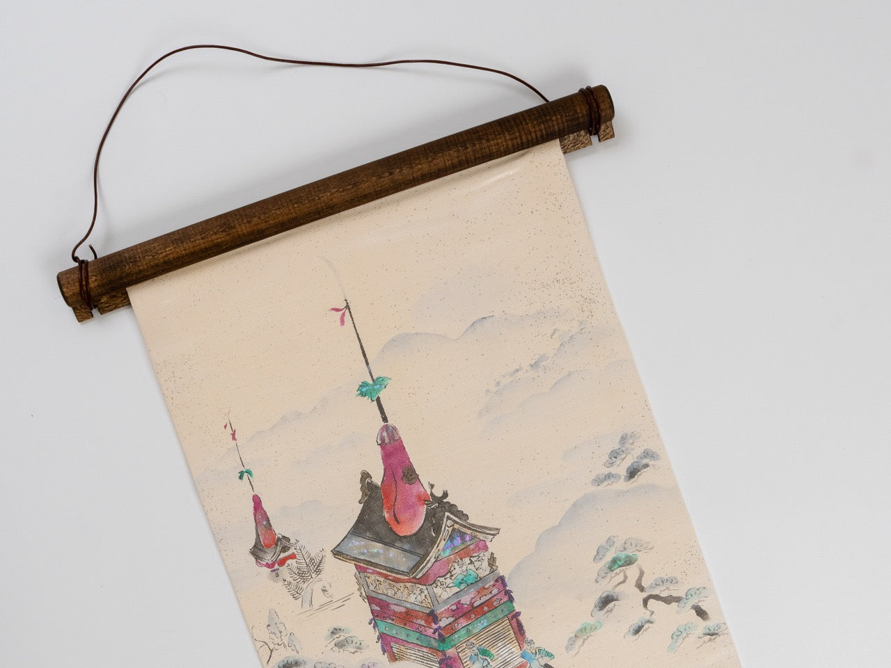 Le cintre Kakejiku | Ensemble de tiges de suspension pour tapisserie de soie japonaise