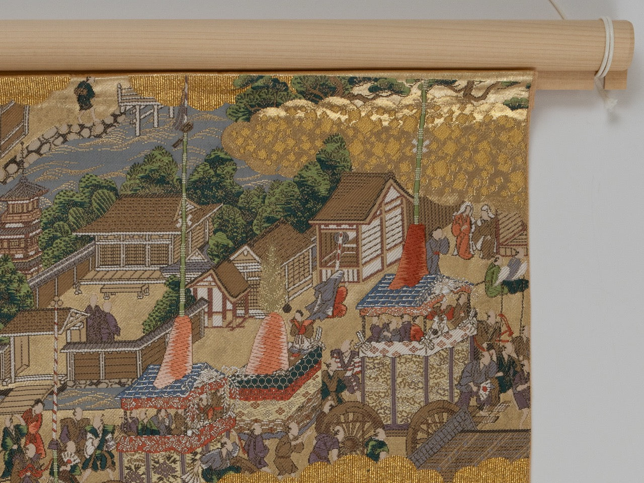 The Golden Panorama: Edo Procession Silk Tapestry
