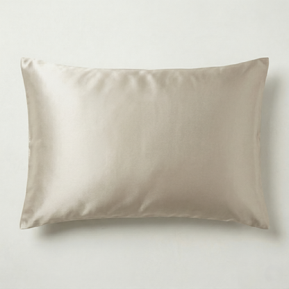 Japanese ceremonial silk lumbar pillow with matsukaze pine motif in pewter and gold — Renaras atelier