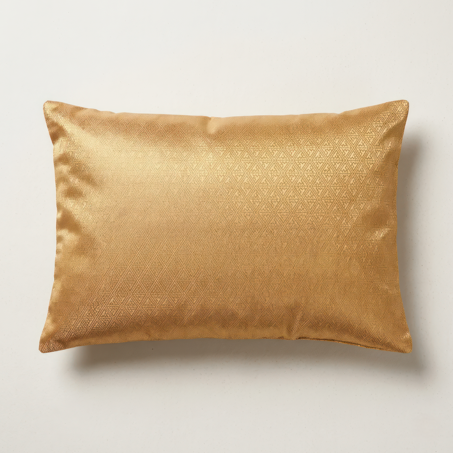 Japanese ceremonial silk lumbar pillow with hōsōge treasure flower in gold and multicolour — Renaras atelier