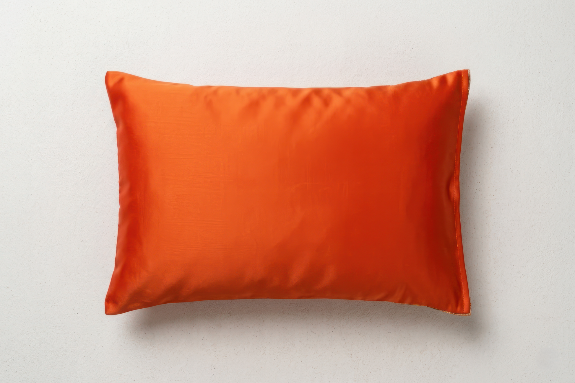 Japanese ceremonial silk lumbar pillow with momiji maple cascade in amber and persimmon — Renaras atelier