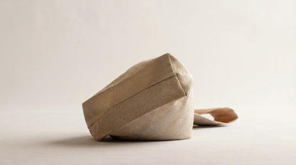 Japanese Ceremonial Silk Knot Bag – The Kasumi no Hi, Plant-Dyed Tonal Field in Camel and Olive