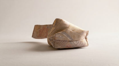 Japanese Ceremonial Silk Knot Bag – The Yume no Kasumi, Karakusa Damask in Blush and Copper