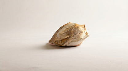 Japanese Ceremonial Silk Knot Bag – The Tsugihagi no Hikari, Patchwork Weaves in Champagne Gold