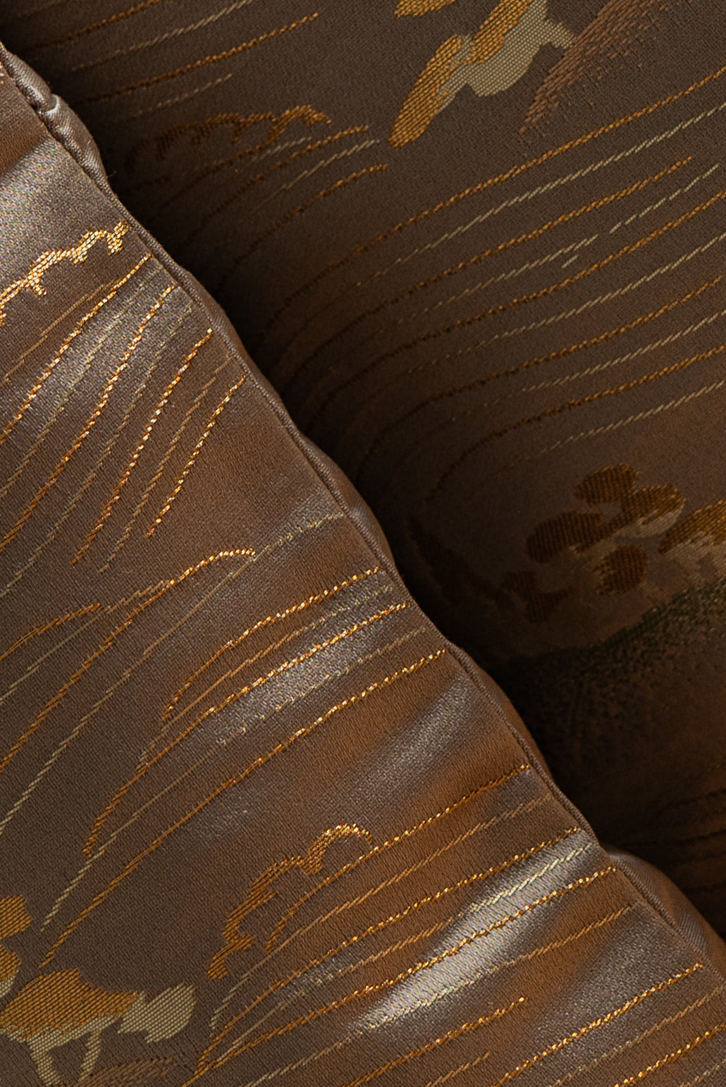 The Matsukaze Field — Vintage Japanese Obi Silk Lumbar Pillow