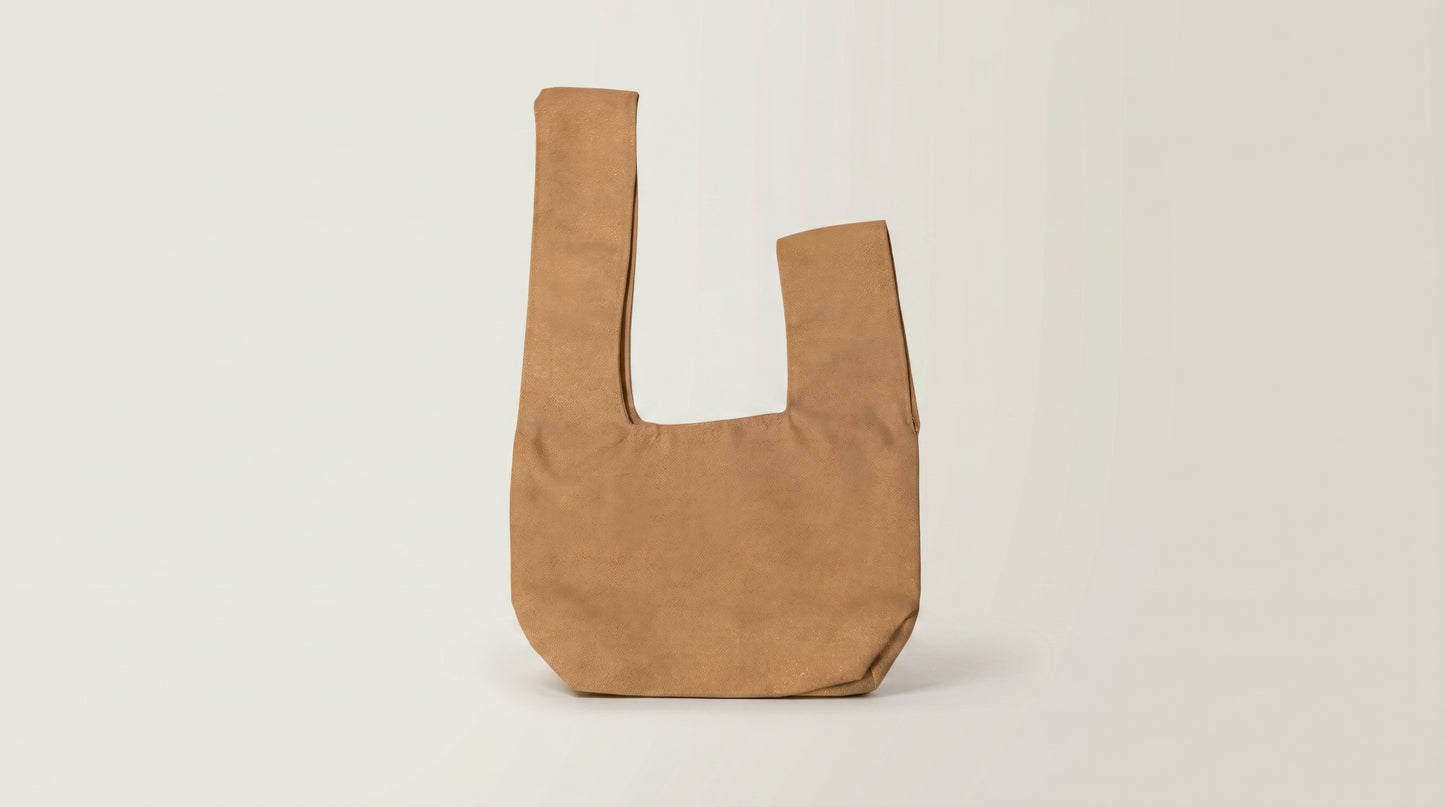 Japanese Ceremonial Silk Knot Bag – The Aki no Eda, Leaf Sprigs in Camel and Russet