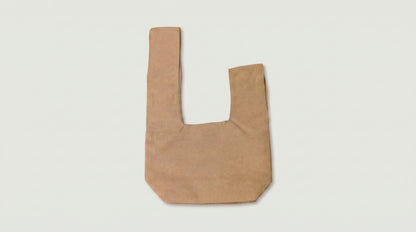 Japanese Ceremonial Silk Knot Bag – The Sude no Iro, Plain Tonal Silk in Biscuit Tan