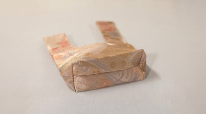 Japanese Ceremonial Silk Knot Bag – The Ōgi to Hana, Patchwork of Classical Motifs in Cream and Dusty Pastels
