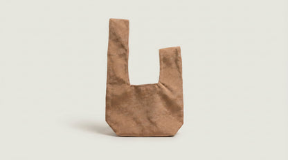 Japanese Ceremonial Silk Knot Bag – The Sude no Iro, Plain Tonal Silk in Biscuit Tan