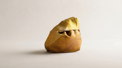Japanese Ceremonial Silk Knot Bag – The Yamane no Hi, Geometric Patchwork in Mustard and Rust