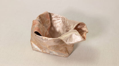 Japanese Ceremonial Silk Knot Bag – The Ōgi to Hana, Patchwork of Classical Motifs in Cream and Dusty Pastels