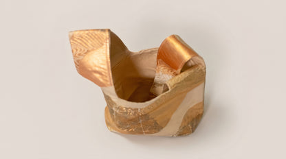 Japanese Ceremonial Silk Knot Bag – The Tsugihagi no Hikari, Patchwork Weaves in Champagne Gold