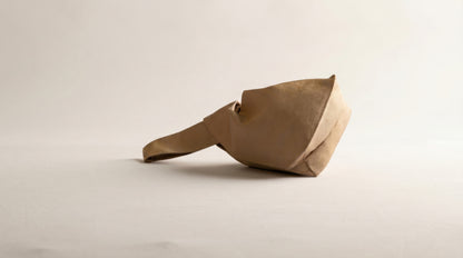 Japanese Ceremonial Silk Knot Bag – The Sude no Iro, Plain Tonal Silk in Biscuit Tan
